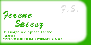 ferenc spiesz business card